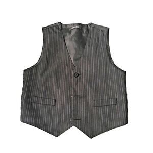 Boys Black Pinstripe Vest 5T With Polyester Lining & Two‎ Front Pockets